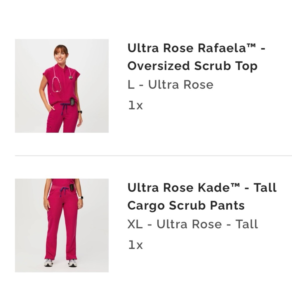 Women’s FIGS scrub top and pants